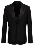 Black Double-breasted Wool Blazer 1