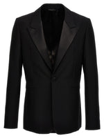 Black Double-breasted Wool Blazer 1