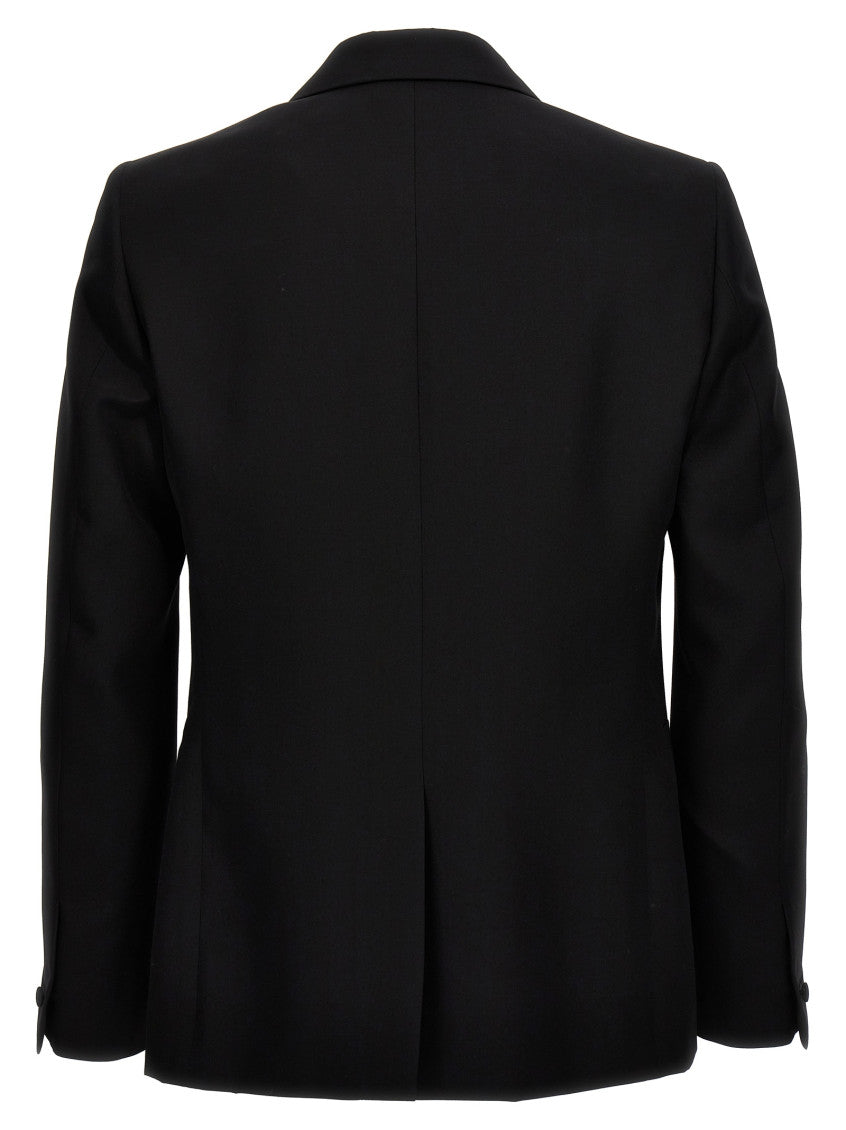 Black Double-breasted Wool Blazer 2