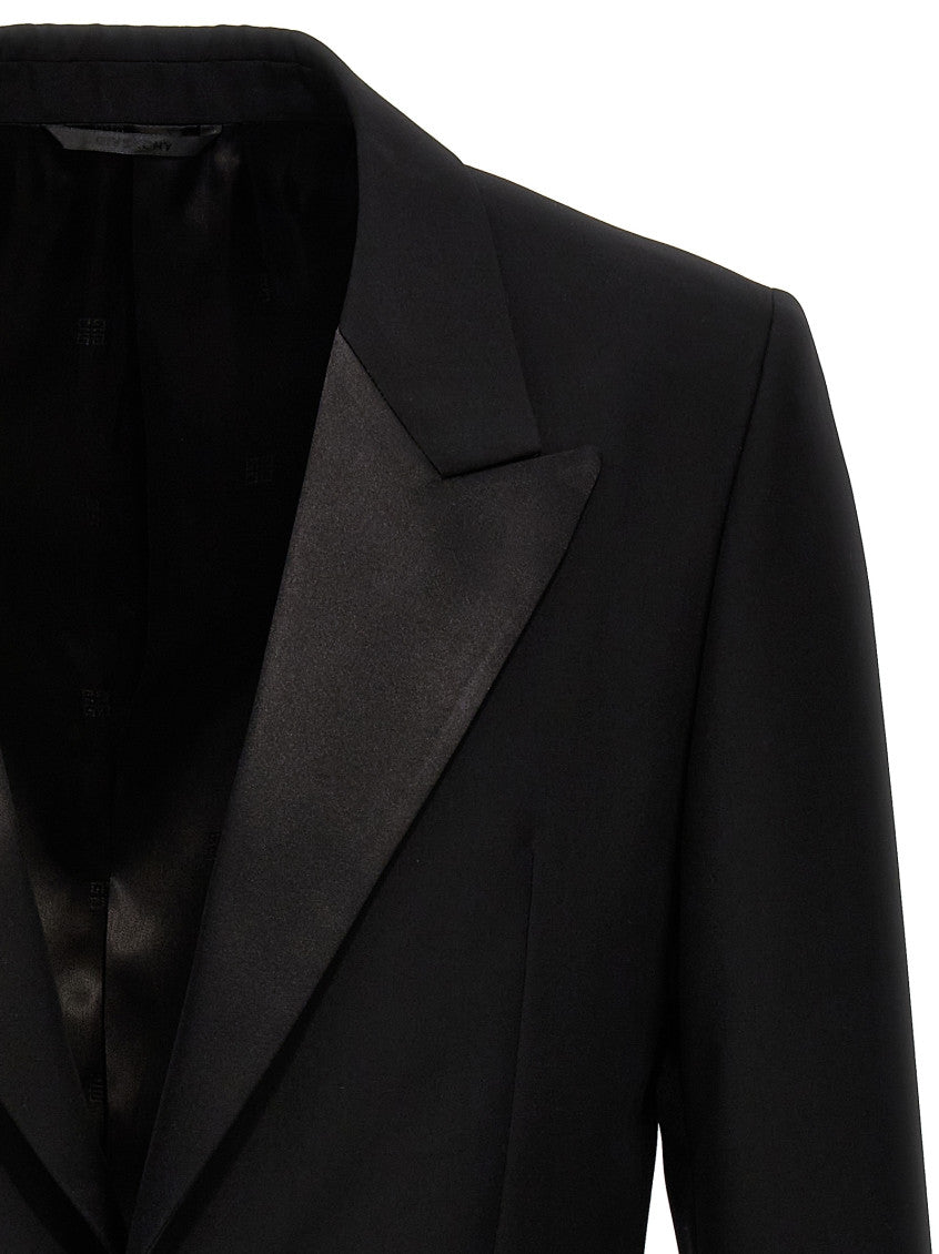 Black Double-breasted Wool Blazer 3