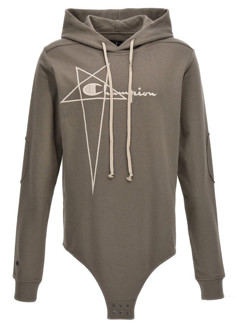 Grey Hooded Bodysuit 1