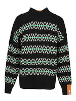 Black Striped high neck wool sweater 1