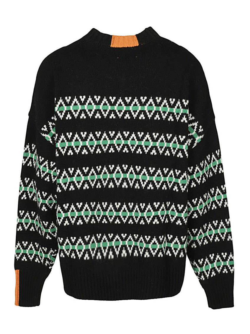 Black Striped high neck wool sweater 2