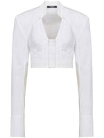 White Cotton poplin cropped shirt 1