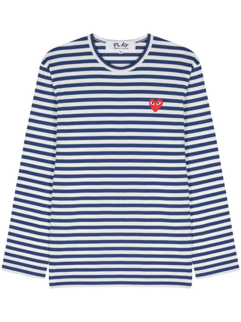 Blue/White Horizontal Stripe T-shirt 1