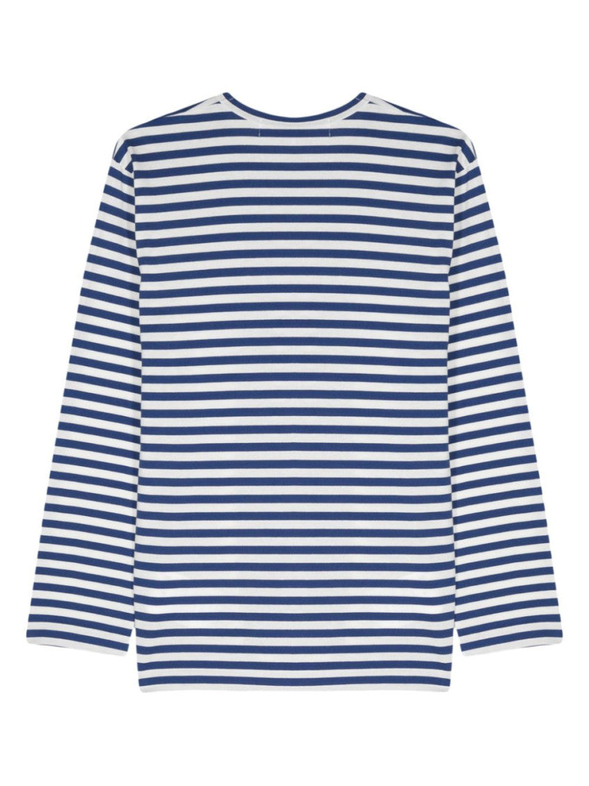 Blue/White Horizontal Stripe T-shirt 2