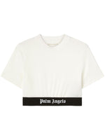 White Logo-underband Cotton Crop Top 1