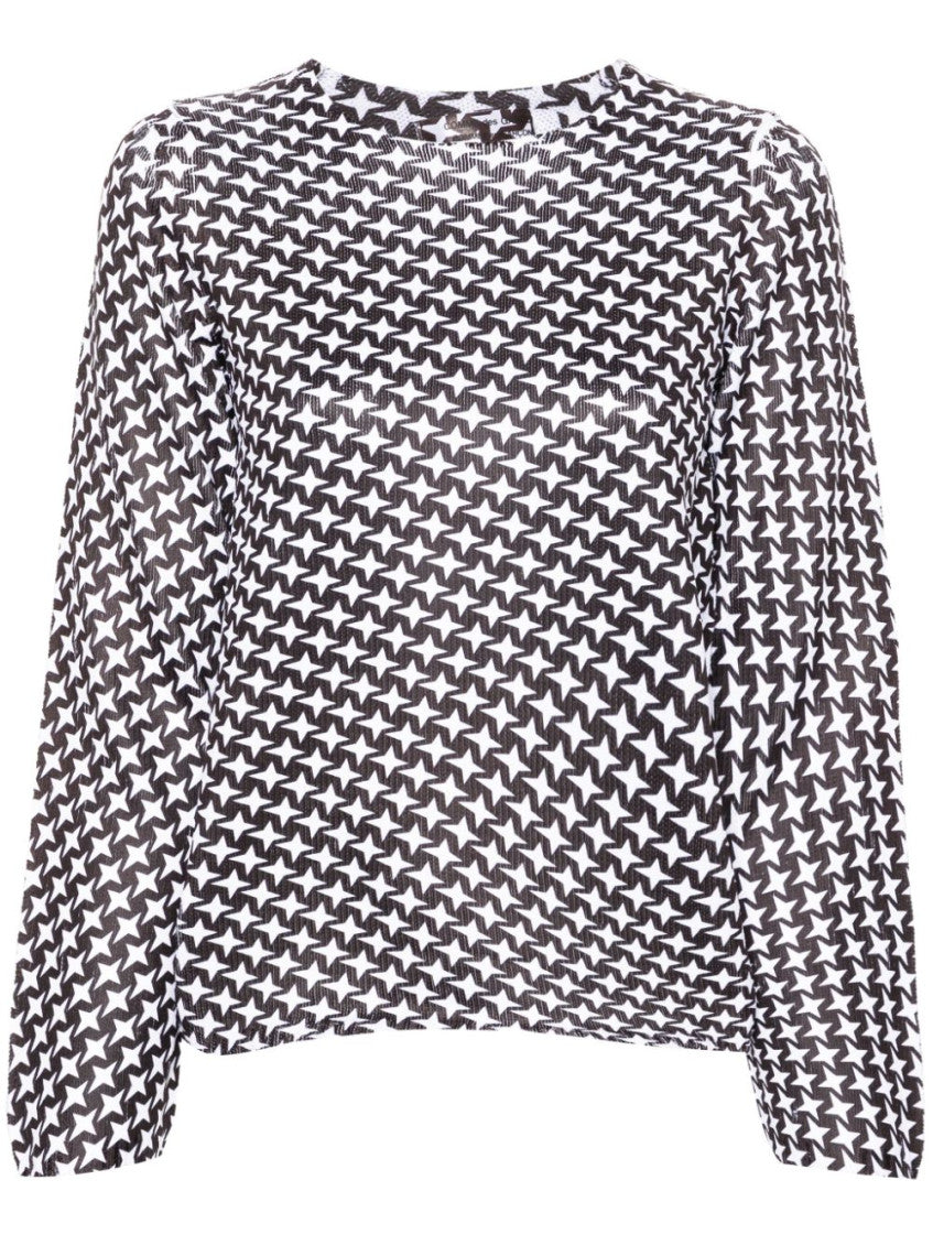 Multicolor Star-print Knitted T-shirt 1