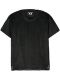 Black Paneled Open-knit Top 1