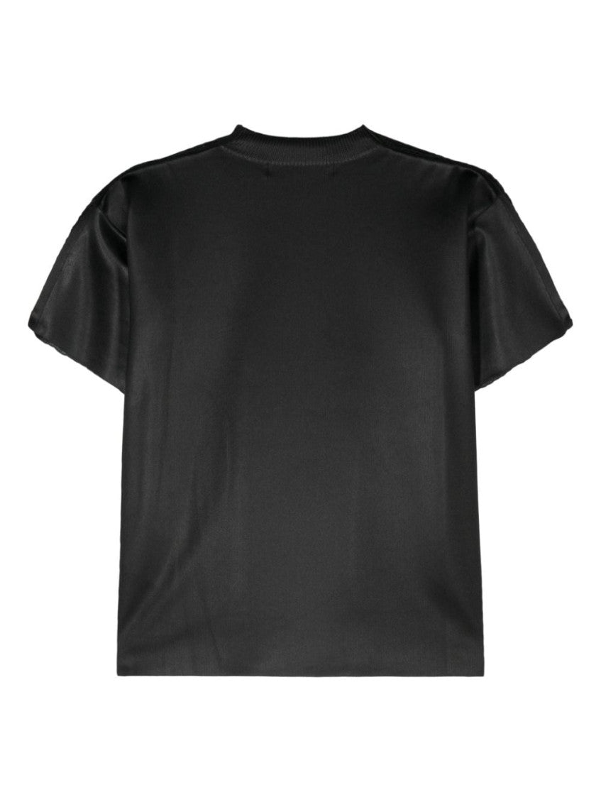 Black Paneled Open-knit Top 2