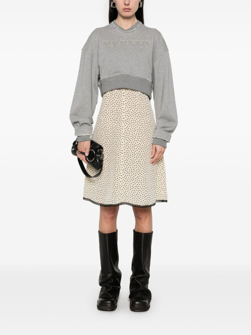 Grey Logo Cropped Sweatshirt 2