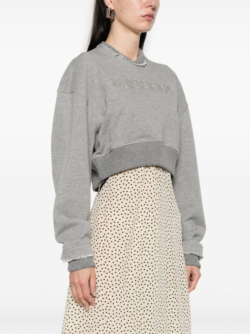 Grey Logo Cropped Sweatshirt 4