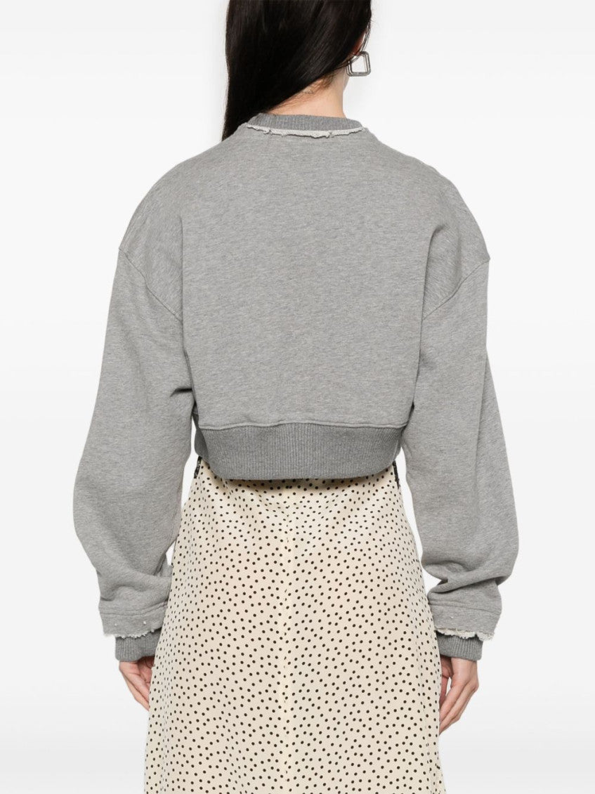 Grey Logo Cropped Sweatshirt 5