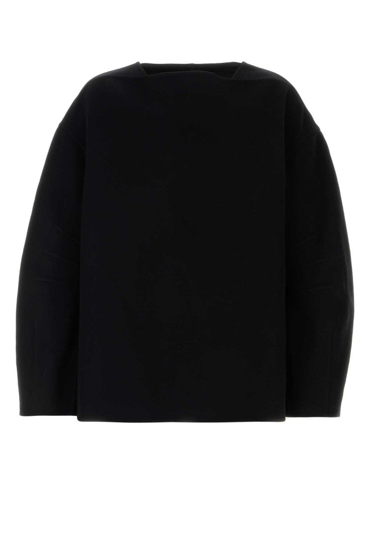 Black Crewneck Solid Sweater 1