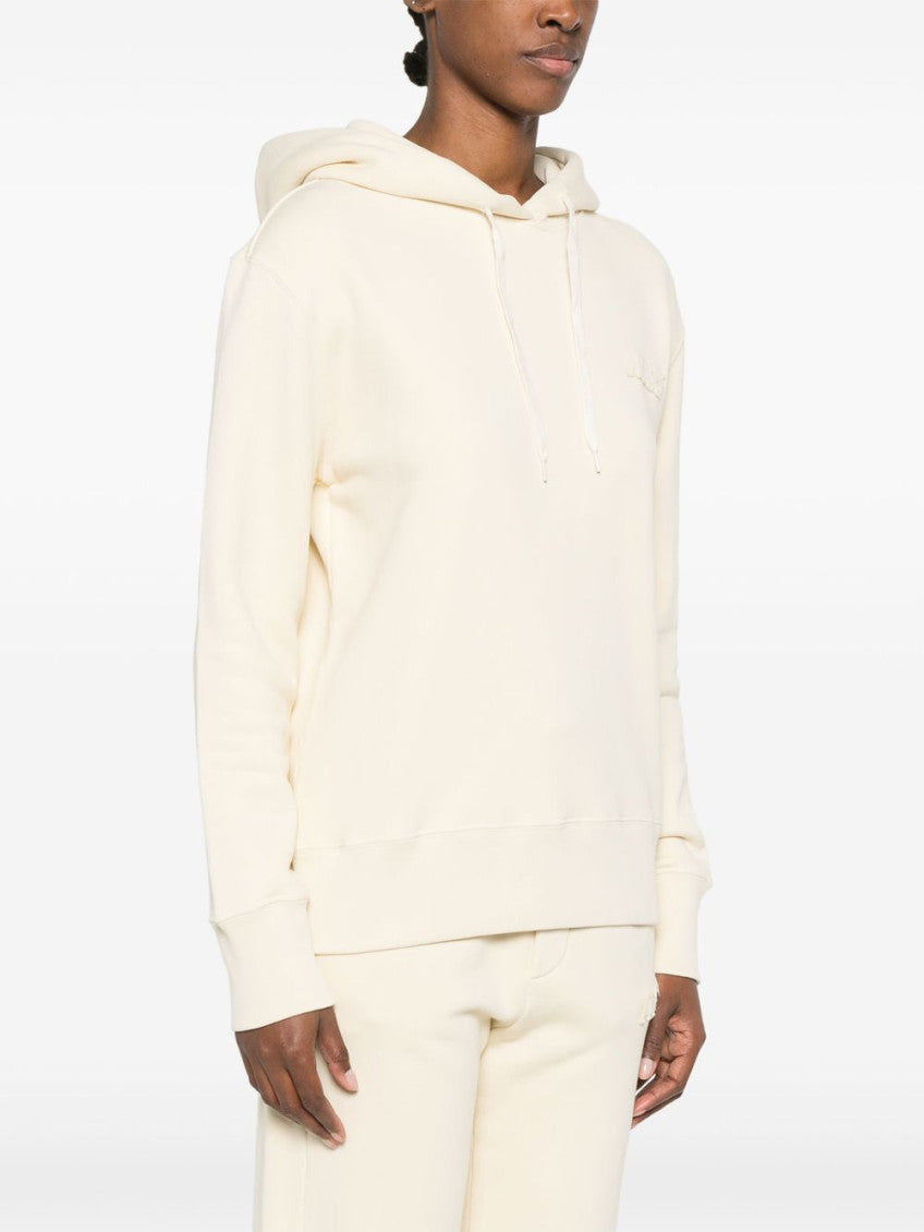 Beige Logo Hoodie 4