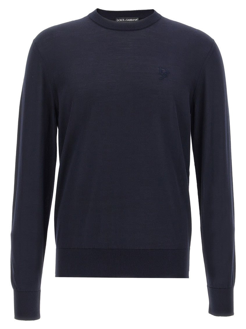 Navy Blue Crewneck Logo Sweater 1