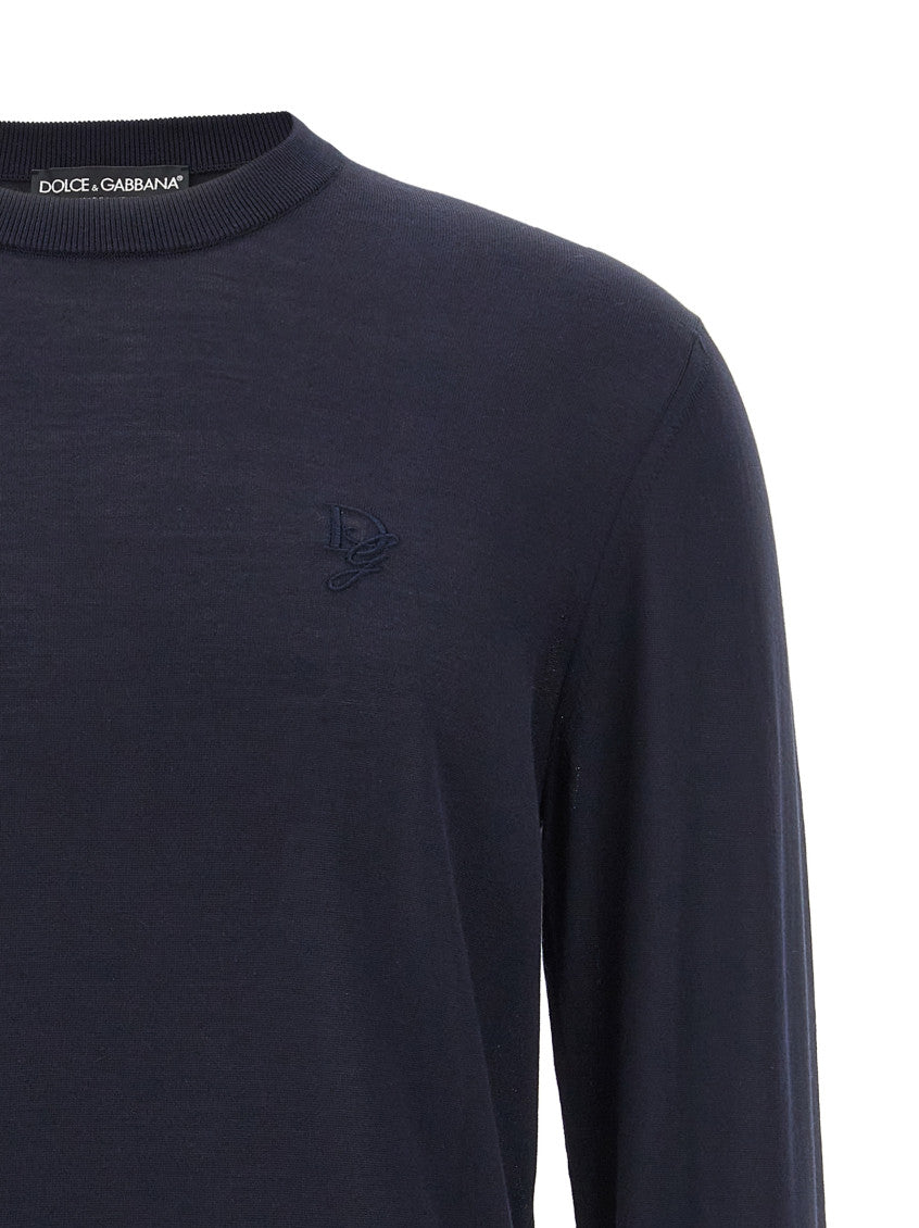 Navy Blue Crewneck Logo Sweater 3