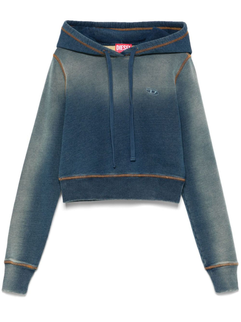 Blue Logo Embroidered Hoodie 1