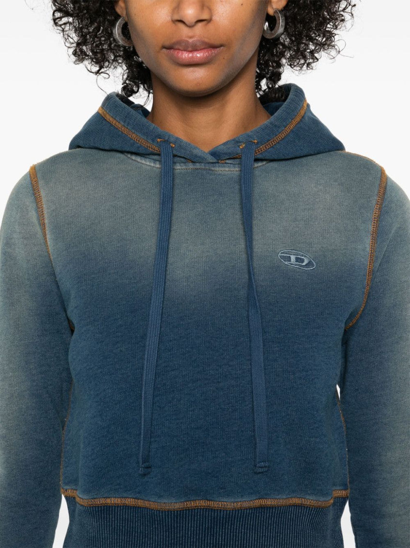 Blue Logo Embroidered Hoodie 3