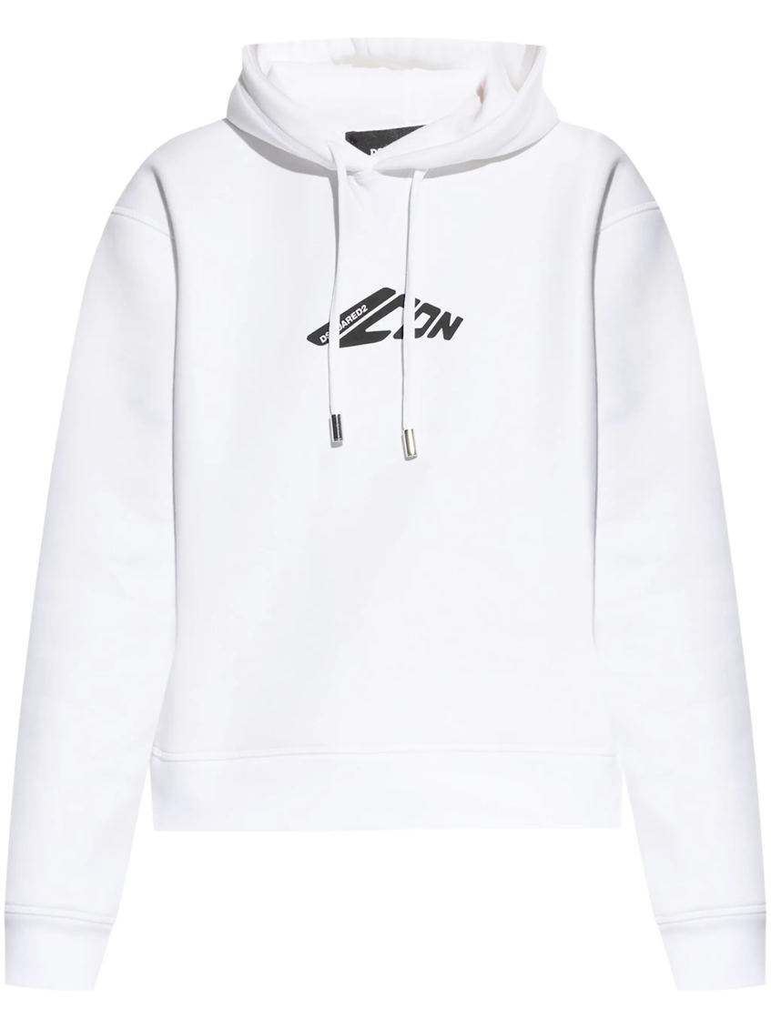 White Logo Hoodie 1