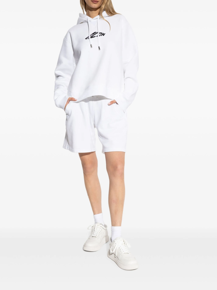 White Logo Hoodie 2
