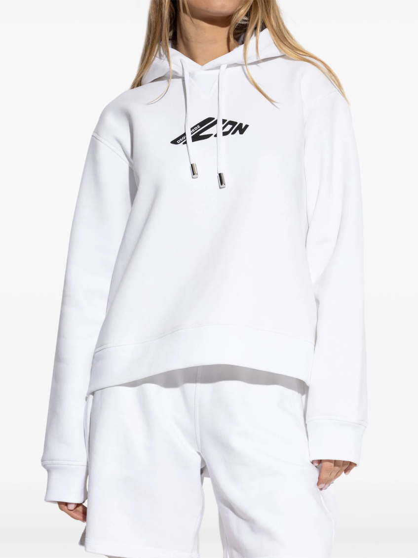 White Logo Hoodie 3