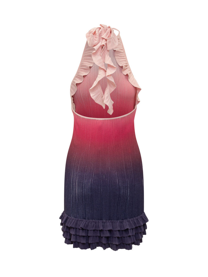 Pink Ombre Halter Neck Dress 2
