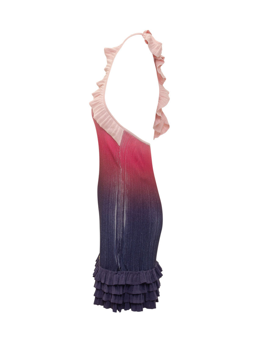 Pink Ombre Halter Neck Dress 3