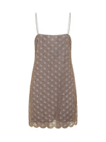 Golden Embellished Square Neck Mini Dress 1