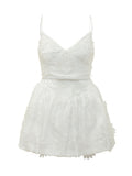 White Floral V Neck Mini Dress 1