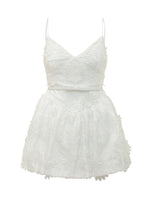 White Floral V Neck Mini Dress 1