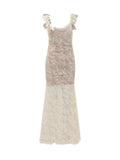 White Lace Square Neck Maxi Dress 1
