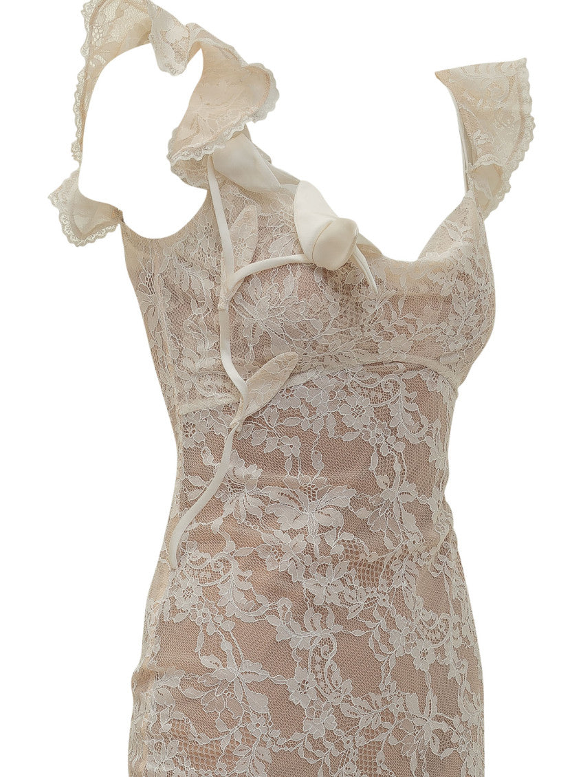 White Lace Square Neck Maxi Dress 4