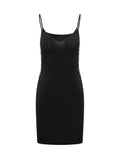Black V Neck Sleeveless Midi Dress 1