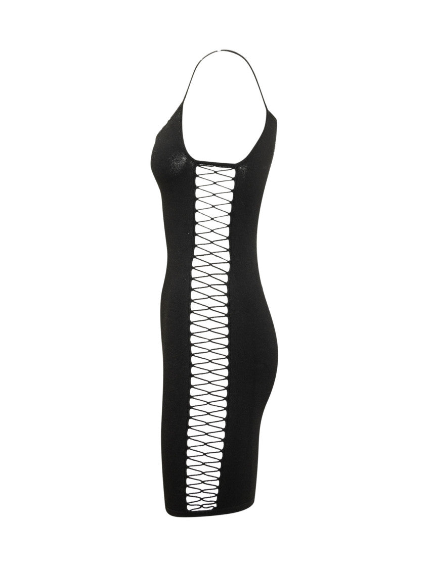 Black V Neck Sleeveless Midi Dress 3