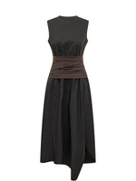 Black Round Neck Midi Dress 1