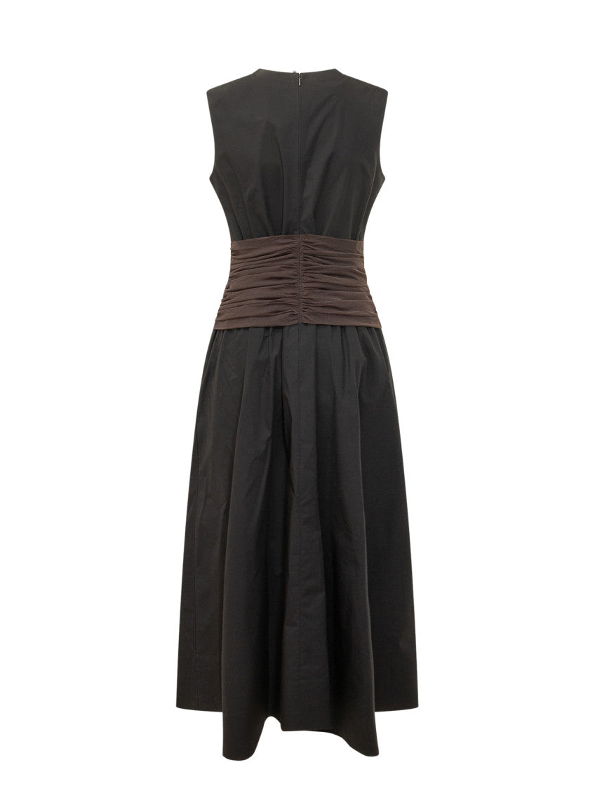 Black Round Neck Midi Dress 2