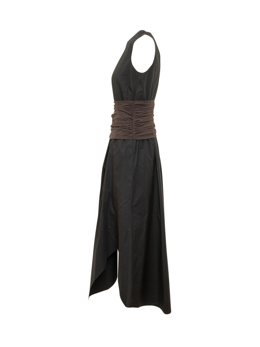 Black Round Neck Midi Dress 3