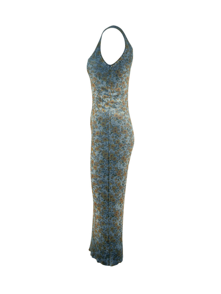 Multicolor Floral Scoop Neck Maxi Dress 3