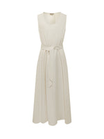 White Solid Scoop Neck Maxi Dress 1