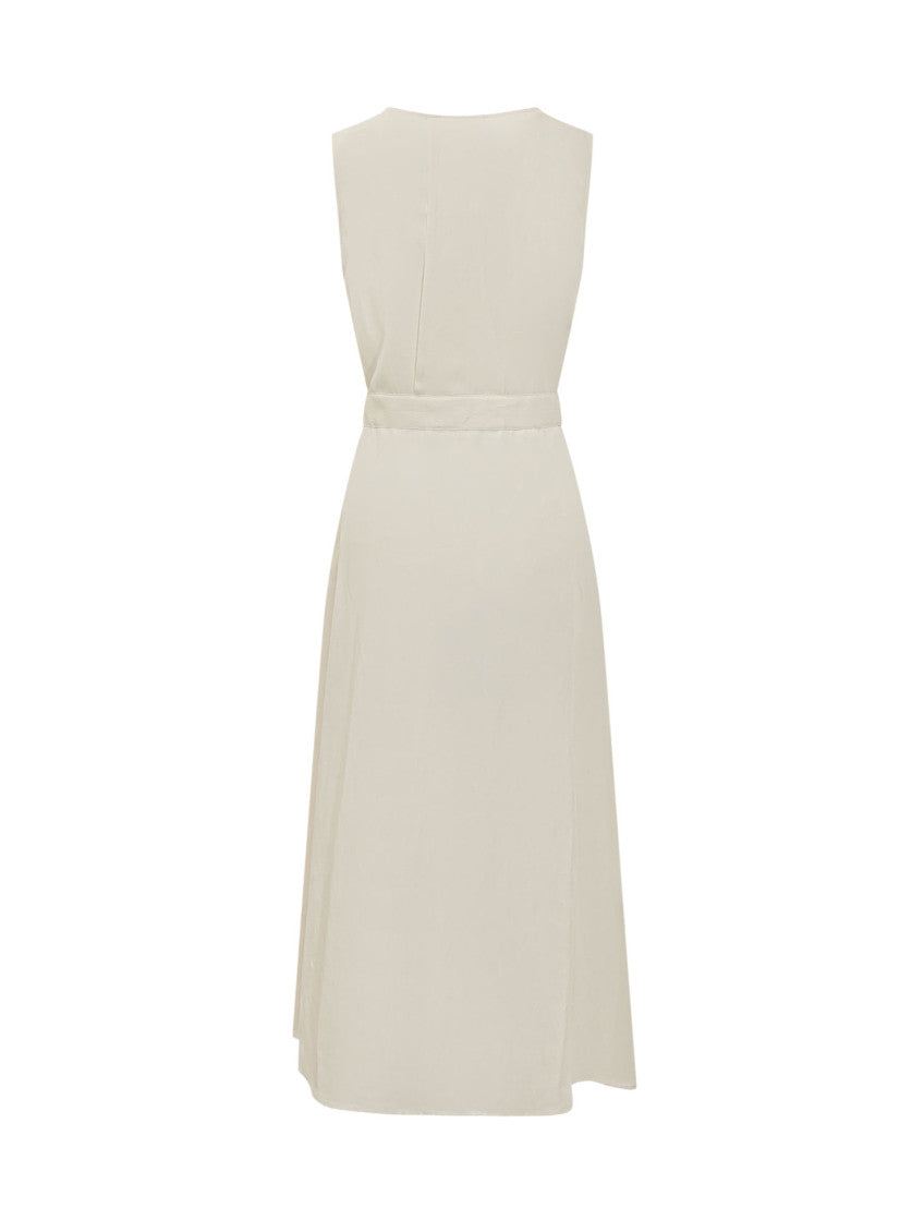 White Solid Scoop Neck Maxi Dress 2