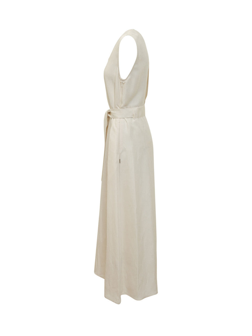 White Solid Scoop Neck Maxi Dress 3