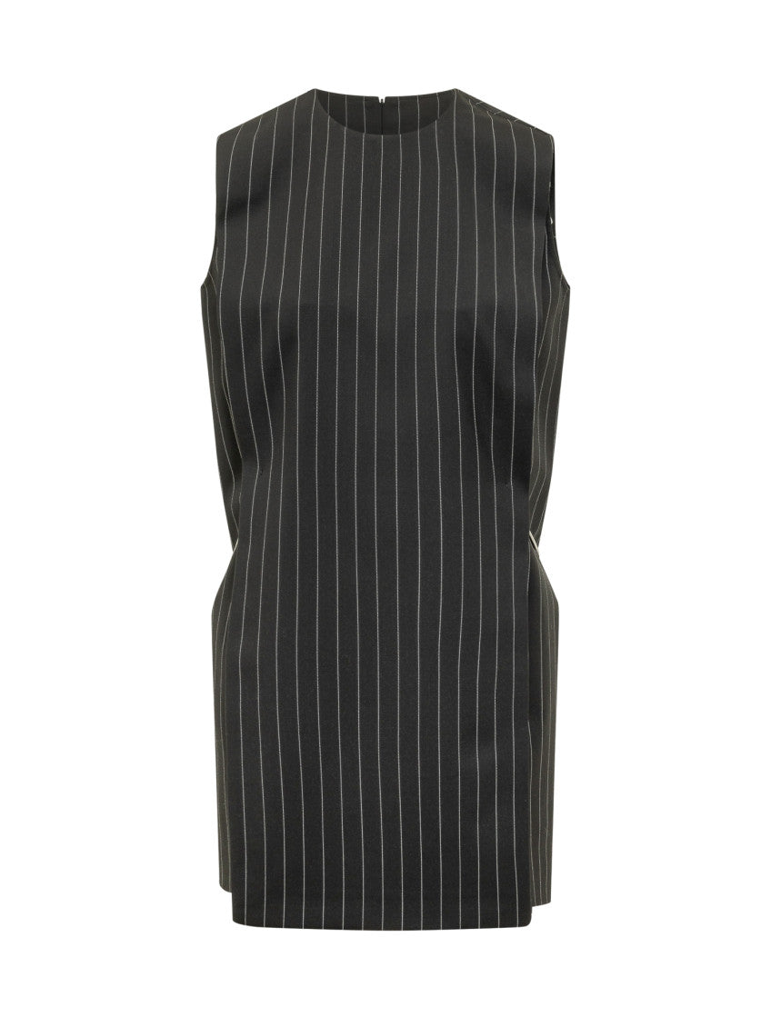 Black Stripes Round Neck Mini Dress 1