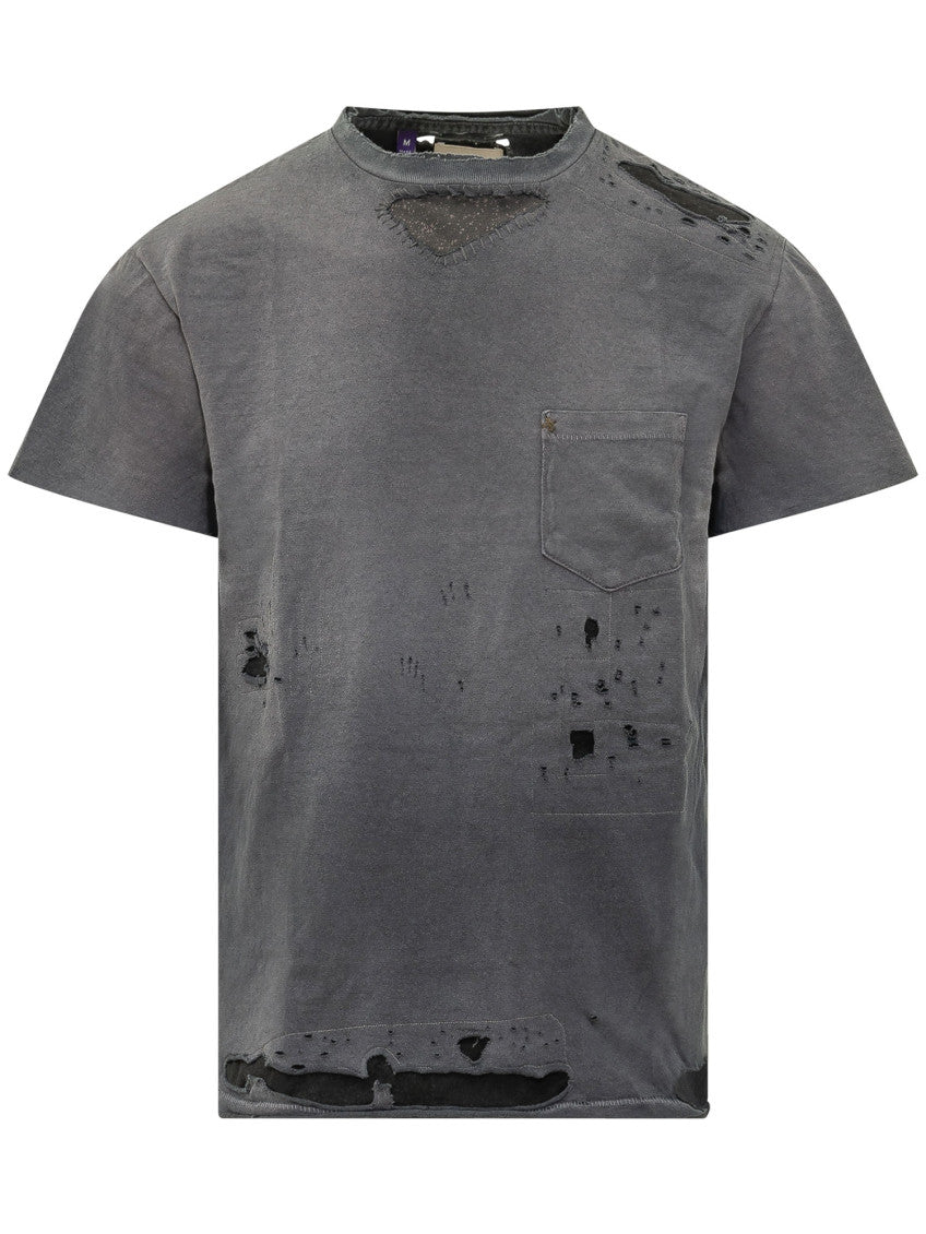 Distressed Crew Neck T-Shirt 1