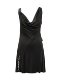 Black Solid Cowl Neck Midi Dress 1