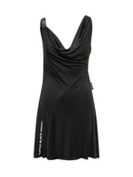 Black Solid Cowl Neck Midi Dress 1
