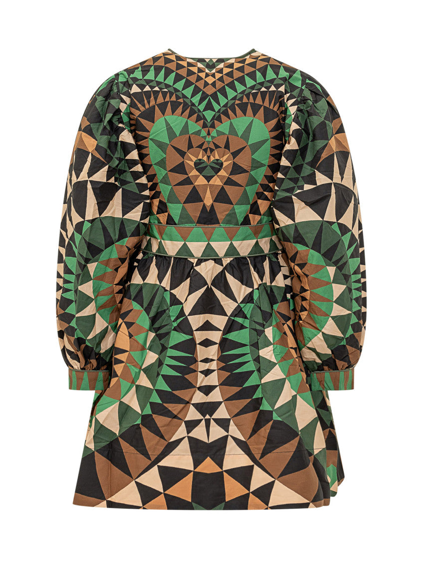 Multicolor Geometric V Neck Mini Dress 2