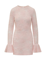 Pink Floral Round Neck Mini Dress 1