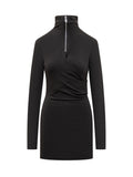 Black Solid Turtle Neck Mini Dress 1