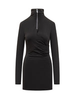 Black Solid Turtle Neck Mini Dress 1